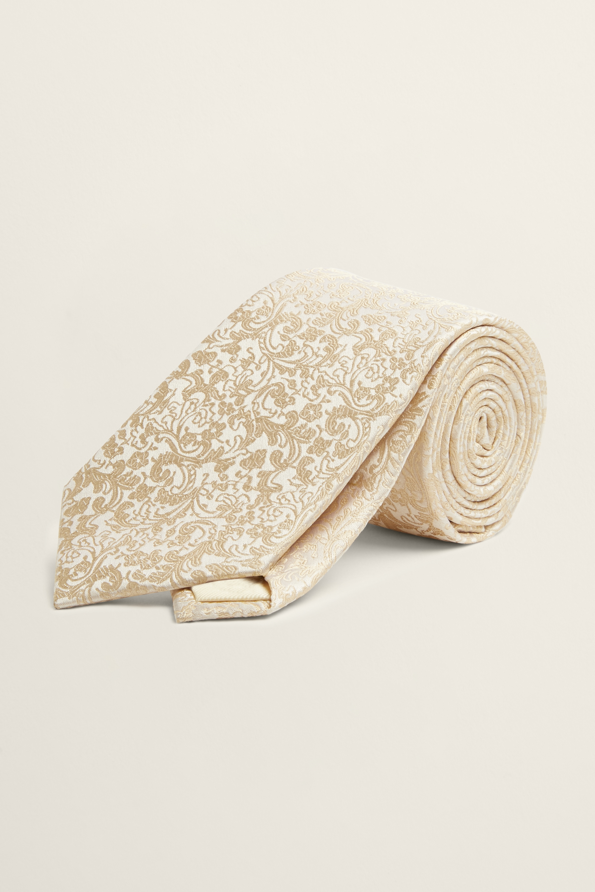 Champagne Floral Silk Tie